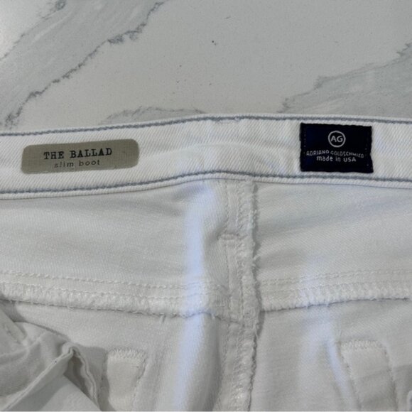 AG Ballad Slim Boot 31 Mid Rise White Jeans - Picture 10 of 15